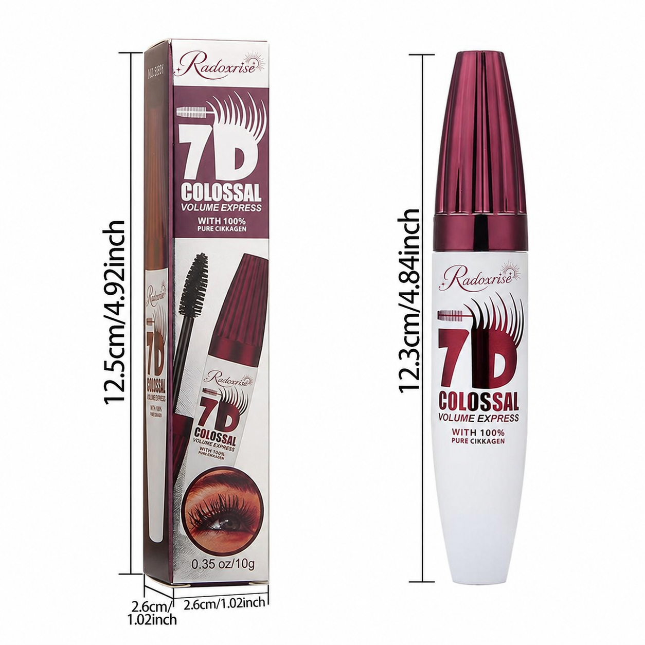 Radoxrise™ 7D Waterproof Mascara - 24H Long Lasting Volume & Curl, Smudge-Proof Lift for Natural False Lash Look