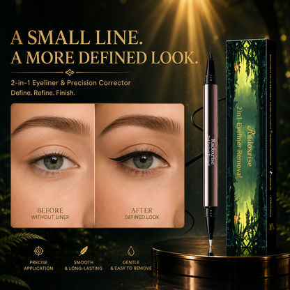 Radoxrise™  Long-lasting liquid eyeliner, 2-in-1 dual-ended design - lightweight and waterproof, vegan formula, no animal testing, smooth application for 24 hours, with a creamy and silky texture.
