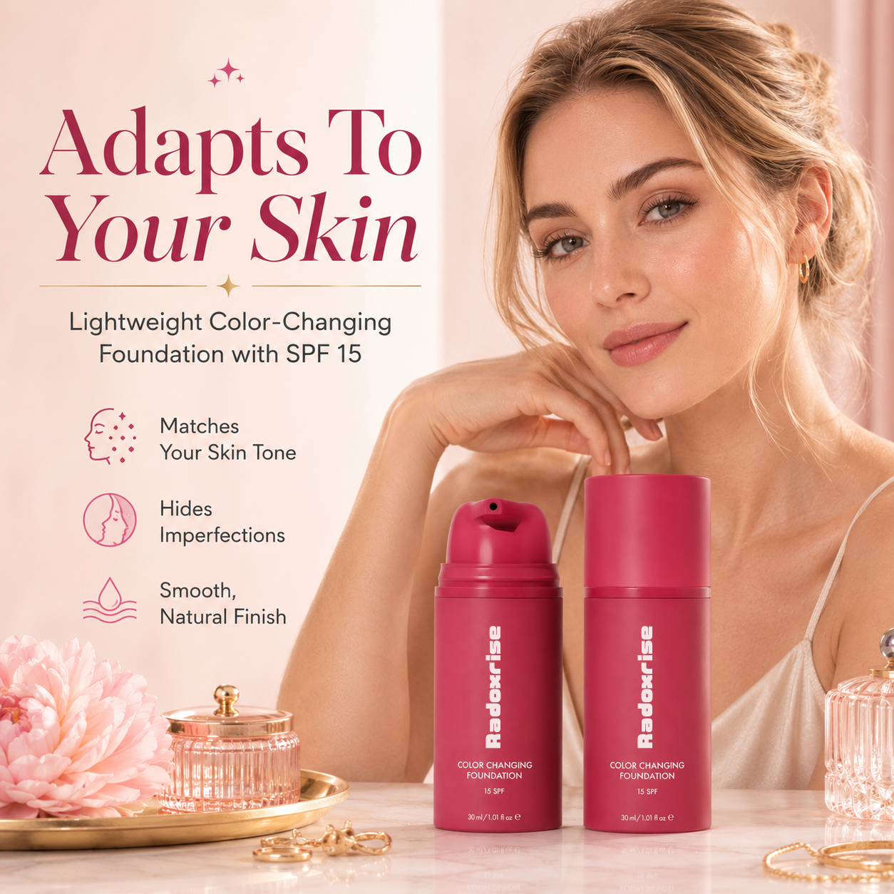 Radoxrise™ Adaptive Glow Foundation – A Monthly Ritual for Fresh-Looking Skin