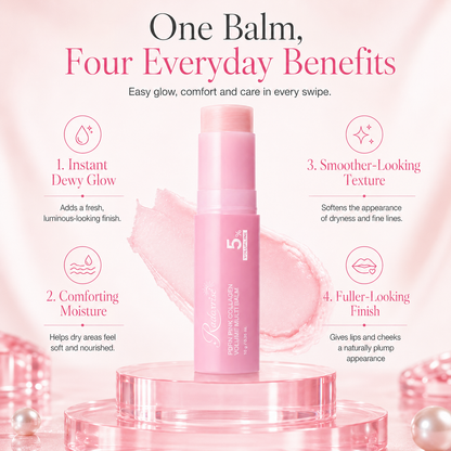 [NEW]Radoxrise™ PDRN Pink Collagen Volume Multi Balm | All In One Volufiline, PDRN, NAD Stick for Youthful-Looking, Helping Look of Fine Lines, Firming Care, Anti-Aging Care | For Under-Eyes, Neck, Forehead, Smile Lines, Lip Care | Korean Skincare