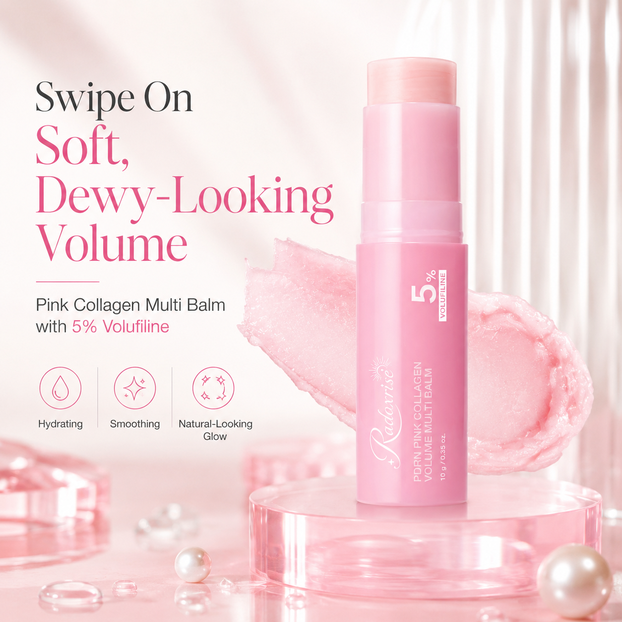 [NEW]Radoxrise™ PDRN Pink Collagen Volume Multi Balm | All In One Volufiline, PDRN, NAD Stick for Youthful-Looking, Helping Look of Fine Lines, Firming Care, Anti-Aging Care | For Under-Eyes, Neck, Forehead, Smile Lines, Lip Care | Korean Skincare