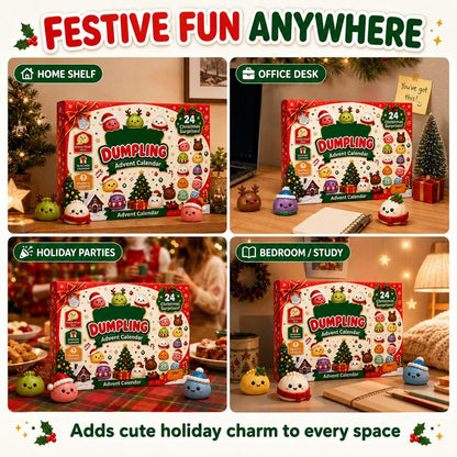 2026 Dumpling Squishy Advent Calendar - Indoor Recreation Stress Relief Toy, 24 Surprise Kawaii Mini Food Squishy Figures, Cute Christmas Countdown Holiday Gift