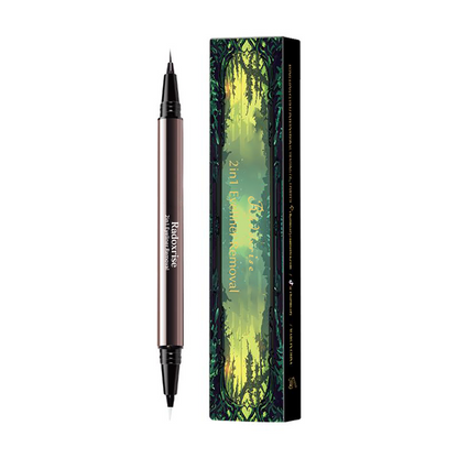 Radoxrise™  Long-lasting liquid eyeliner, 2-in-1 dual-ended design - lightweight and waterproof, vegan formula, no animal testing, smooth application for 24 hours, with a creamy and silky texture.