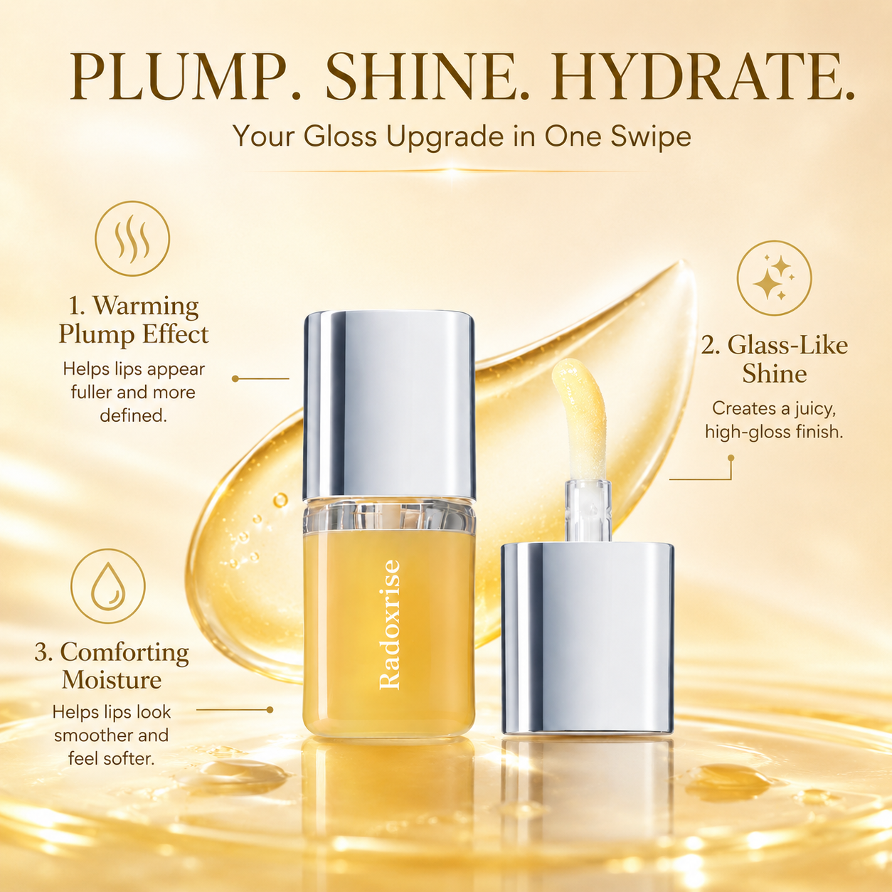 Radoxrise™ Spicy Lip Plumper — Fuller-Looking Lip Plumper Gloss, Non-Sticky, High-Shine Finish