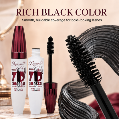 Radoxrise™ 7D Waterproof Mascara - 24H Long Lasting Volume & Curl, Smudge-Proof Lift for Natural False Lash Look