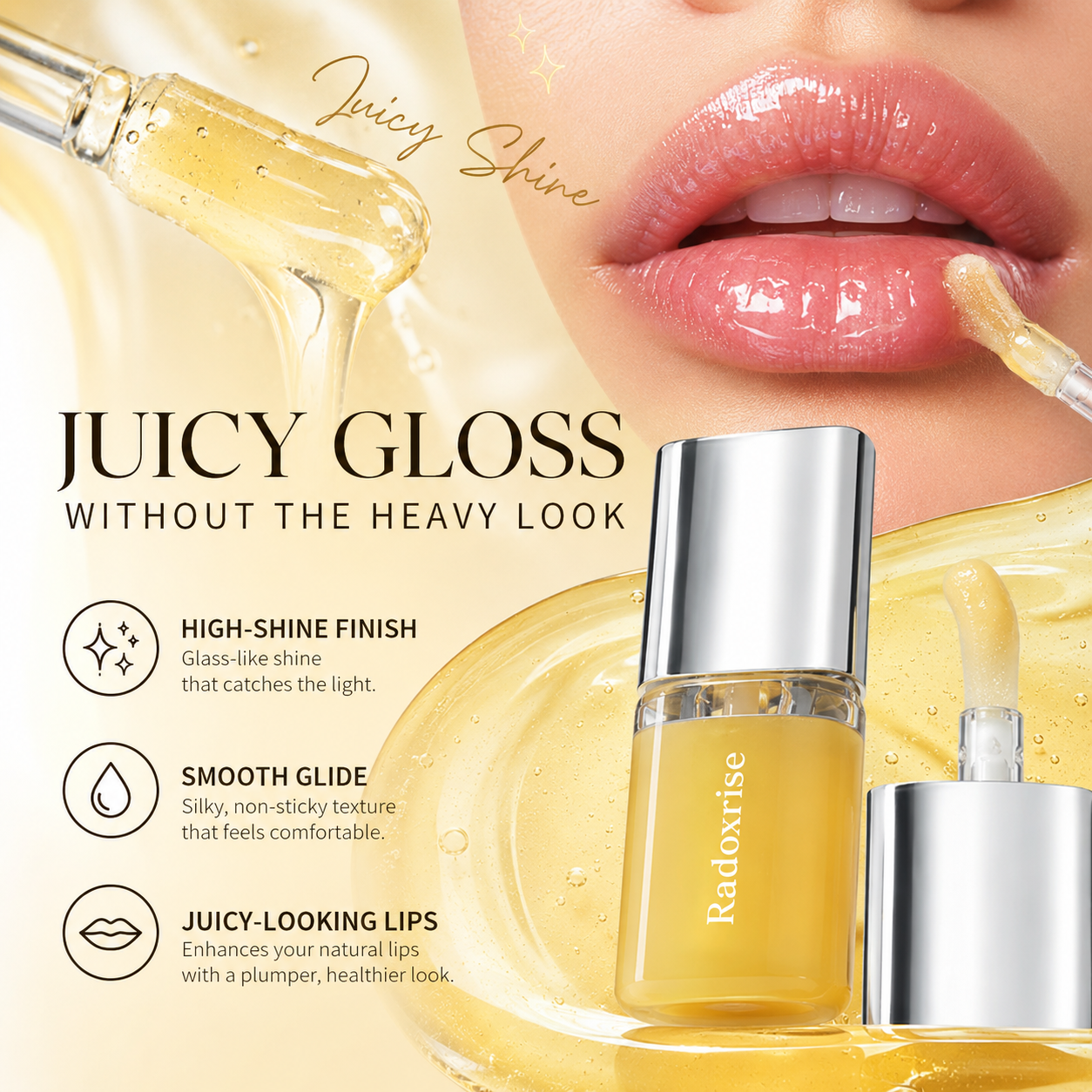 Radoxrise™ Spicy Lip Plumper — Fuller-Looking Lip Plumper Gloss, Non-Sticky, High-Shine Finish