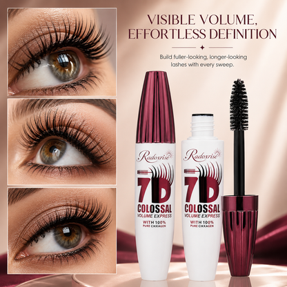 Radoxrise™ 7D Waterproof Mascara - 24H Long Lasting Volume & Curl, Smudge-Proof Lift for Natural False Lash Look