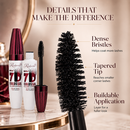 Radoxrise™ 7D Waterproof Mascara - 24H Long Lasting Volume & Curl, Smudge-Proof Lift for Natural False Lash Look