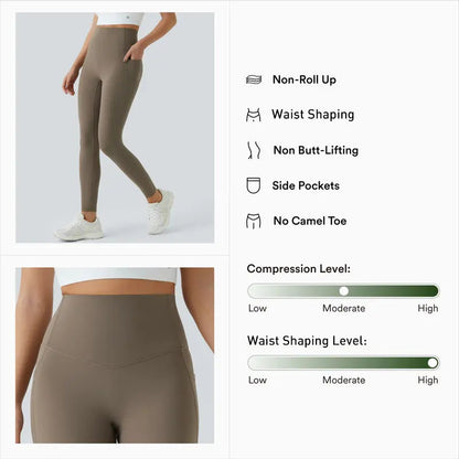 Alisanda®  High Waisted Waist Shaping Pocket Shaping Training Leggings（副本）