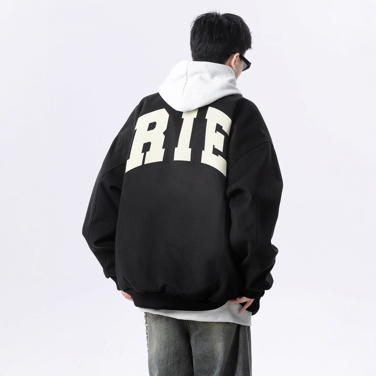 Street Style Letter Print Baseball Jacket for Men and Women Autumn/Winter Trendy Youth Casual Sports Jacket Top